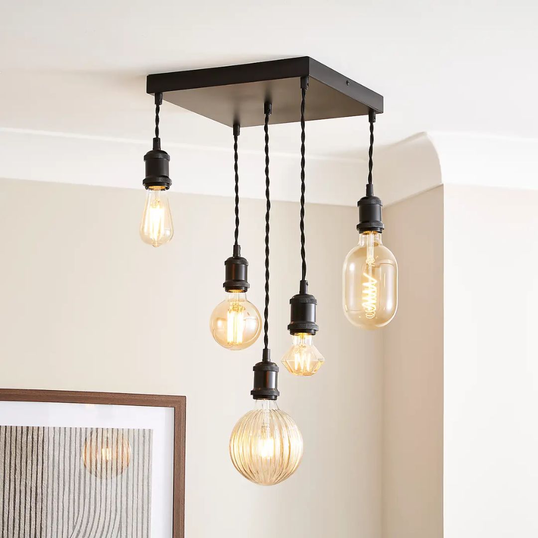 Melrose 5 Light Black Pendant Ceiling Light