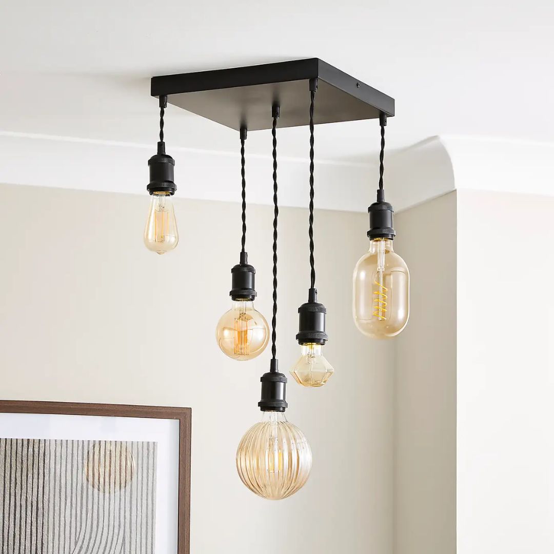 Melrose 5 Light Black Pendant Ceiling Light