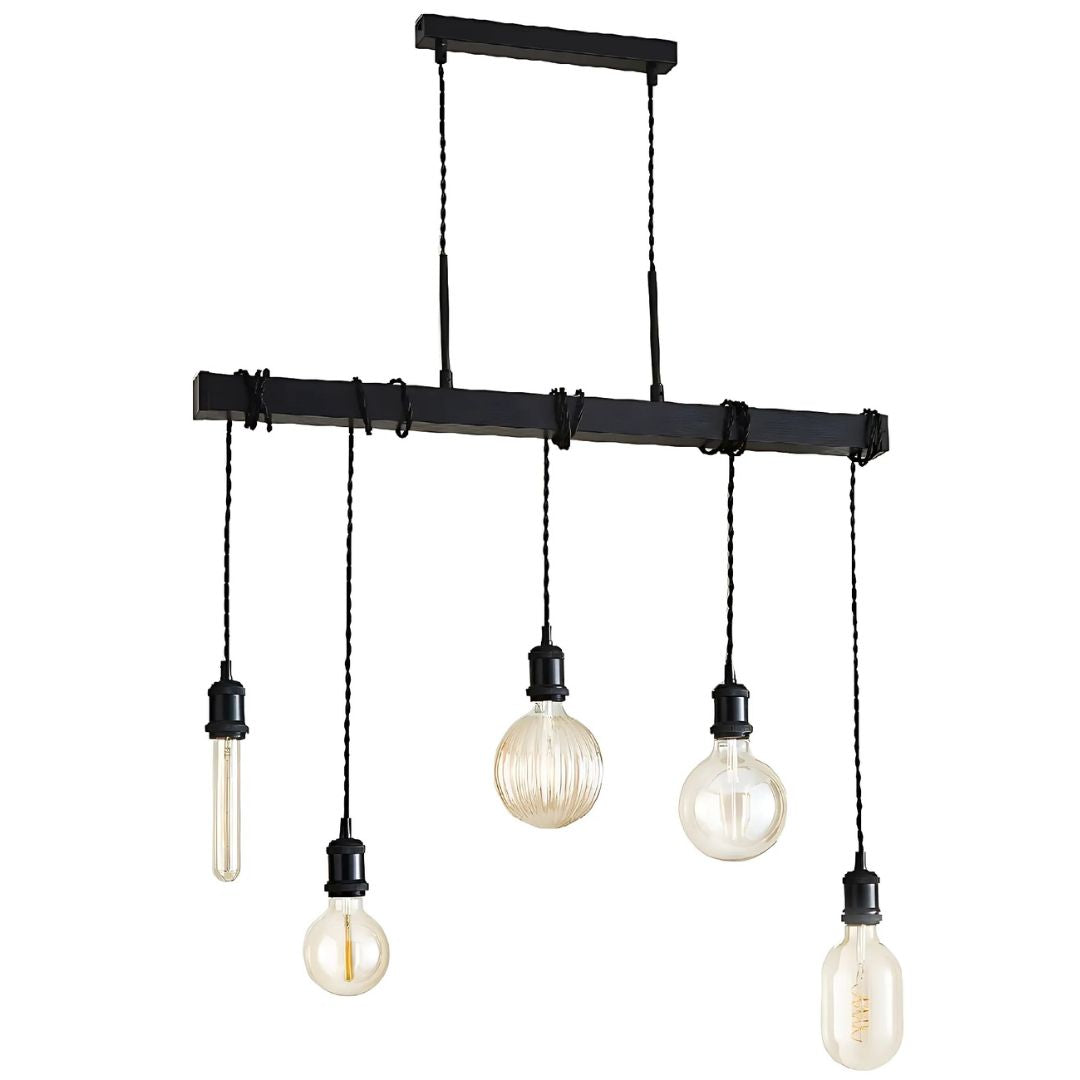 Melrose 5 Light Black Pendant Bar