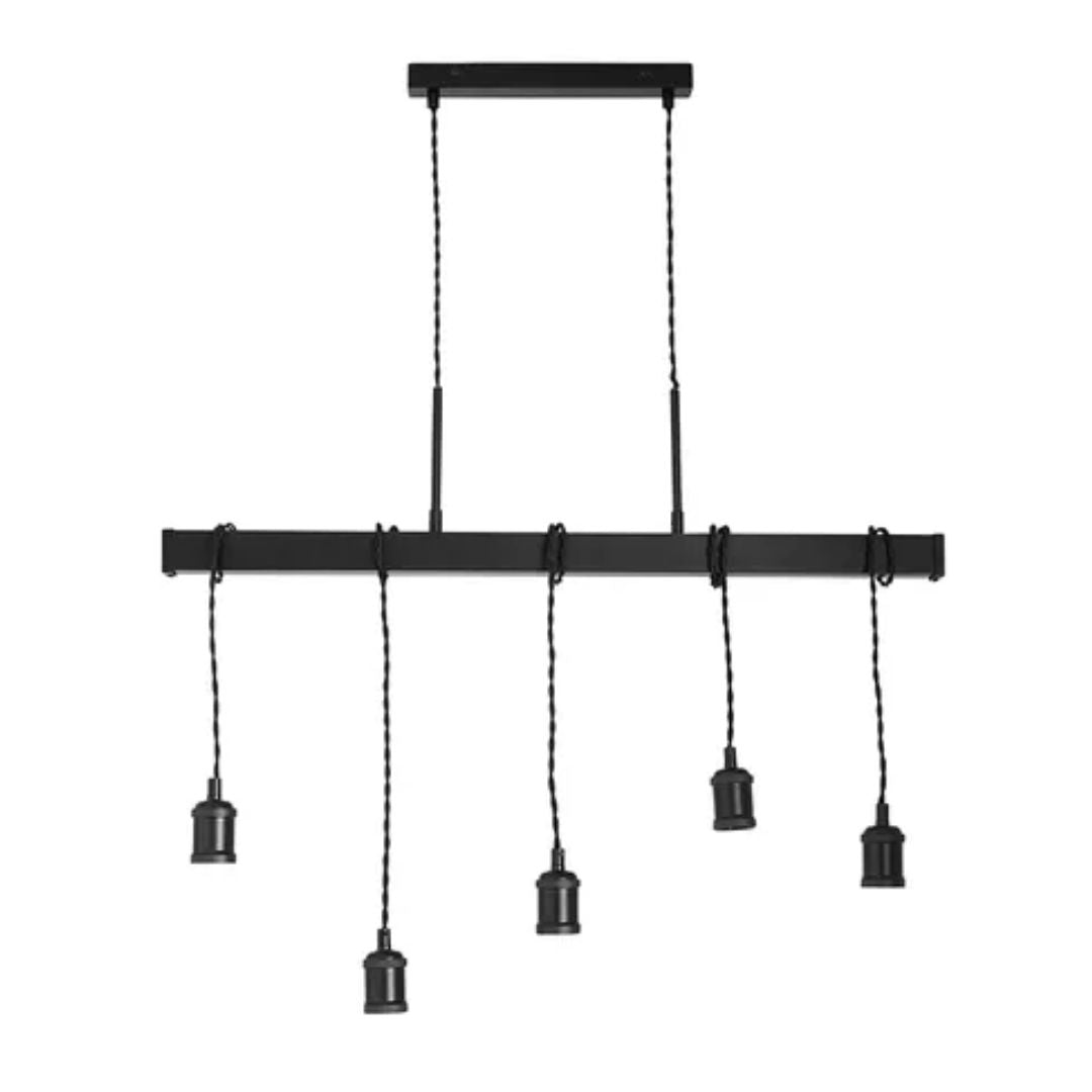Melrose 5 Light Black Pendant Bar
