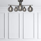 Carney Gun Metal Smoked 5 Light Semi Flush Ceiling Light