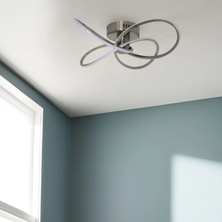 Reggie 4-Light LED Semi-Flush Satin Nickel Ceiling Light