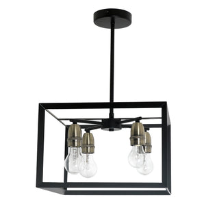 Sully 4 Light Matt Black Semi Flush Ceiling Light