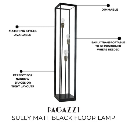 Sully Matt Black Floor Lamp