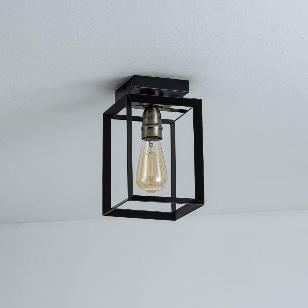 Sully Black Flush Ceiling Light