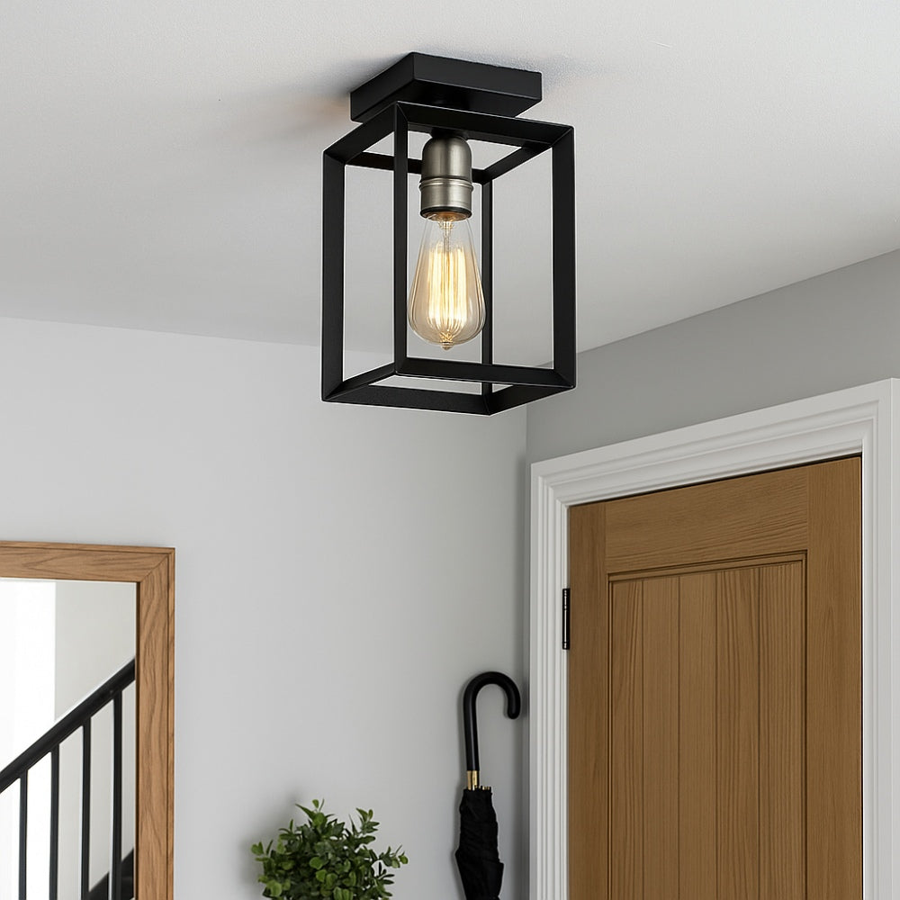 Sully Black Flush Ceiling Light