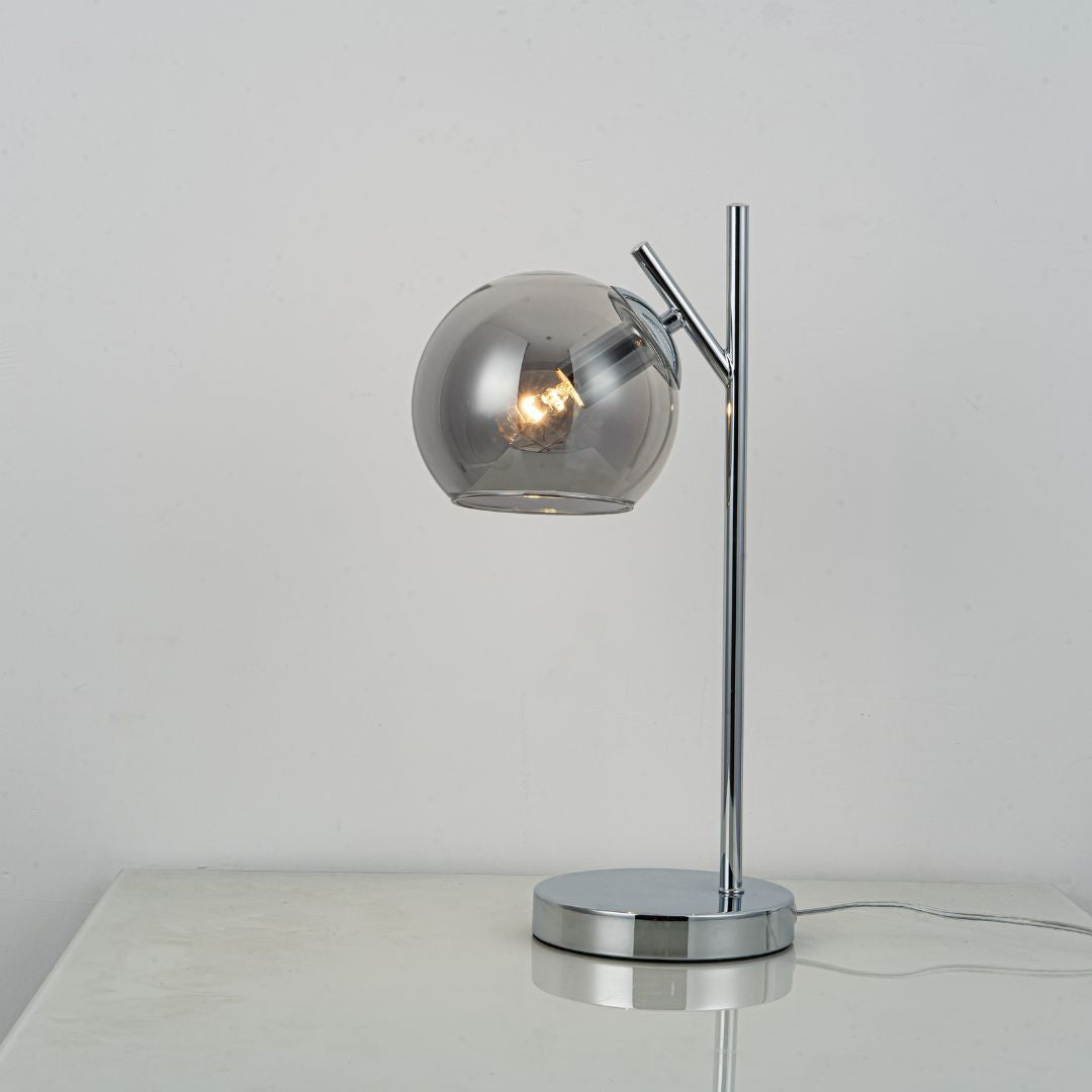 Nia Chrome Smoke Table Lamp