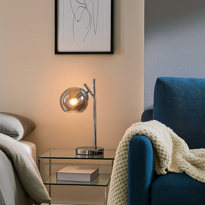 Nia Chrome Smoke Table Lamp