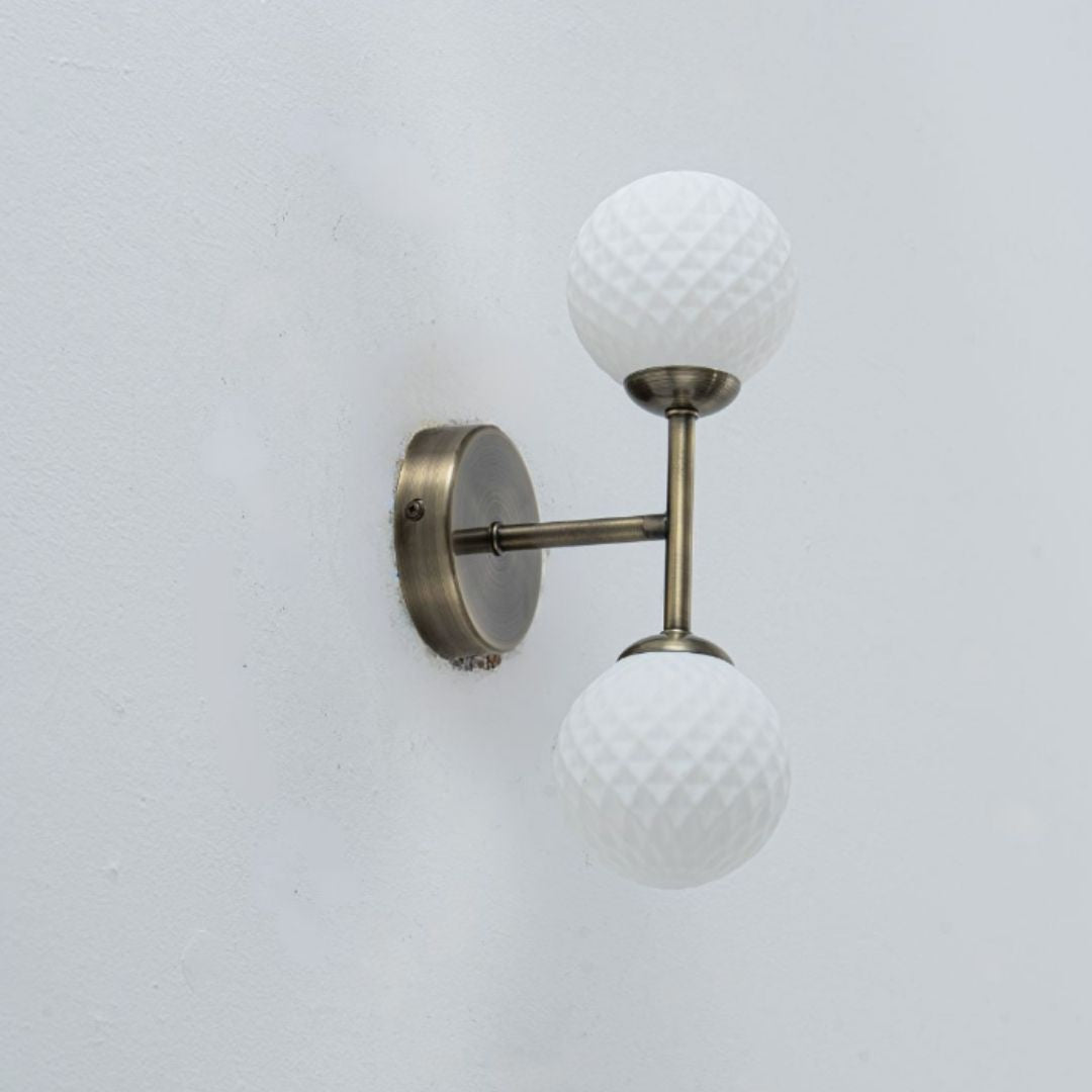 Lior 2-Light Antique Brass Wall Light
