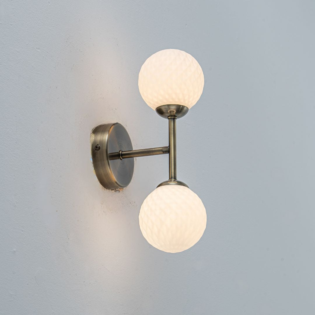 Lior 2-Light Antique Brass Wall Light