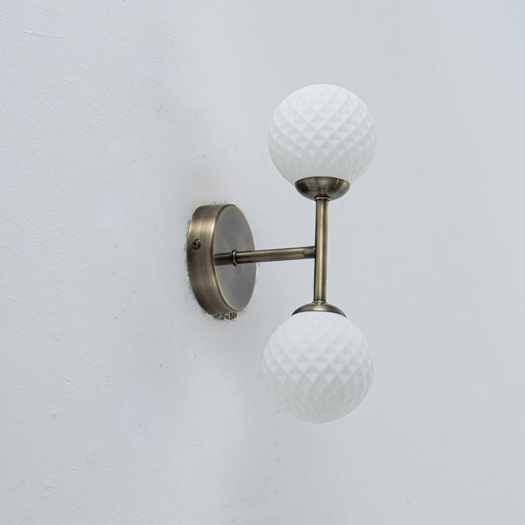 Lior 2-Light Antique Brass Wall Light