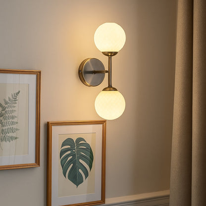 Lior 2-Light Antique Brass Wall Light