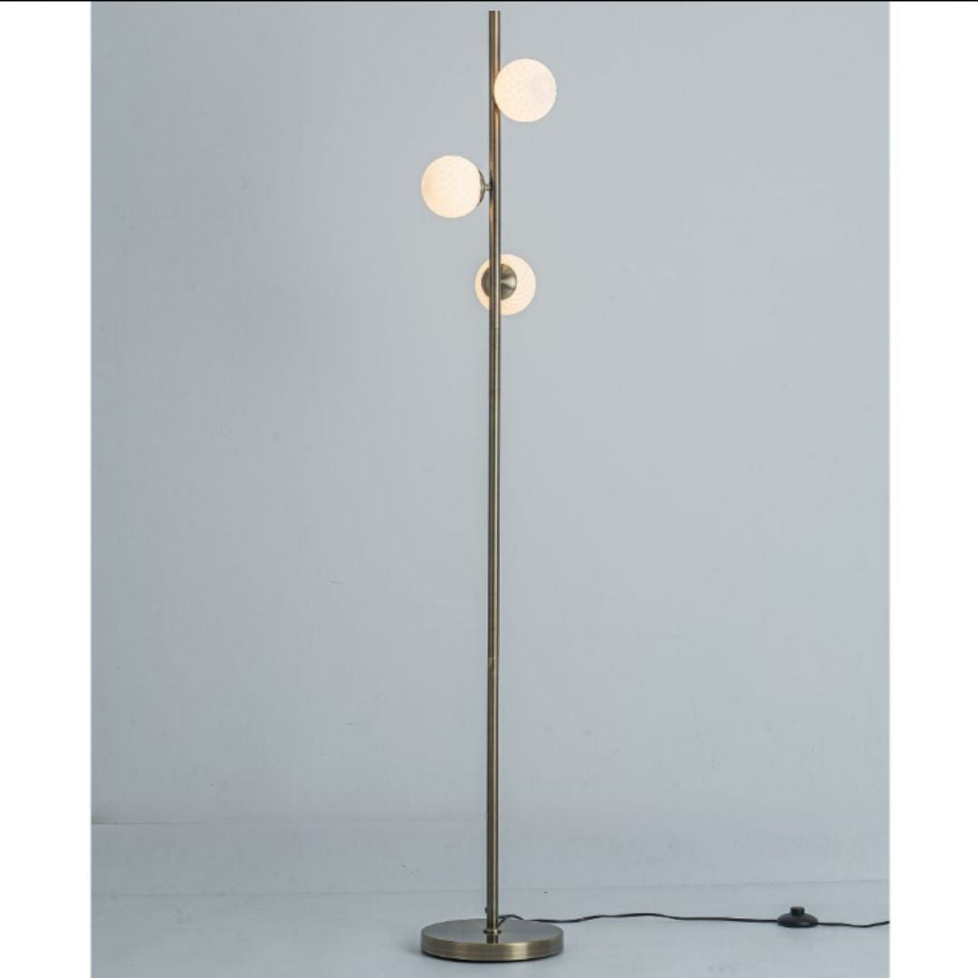 Lior 3-Light Antique Brass Floor Lamp