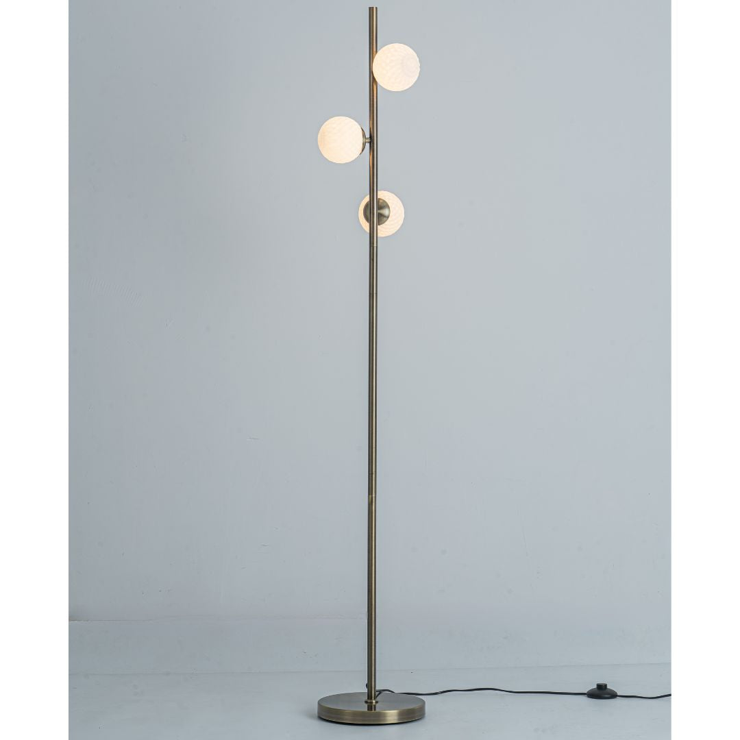 Lior 3-Light Antique Brass Floor Lamp