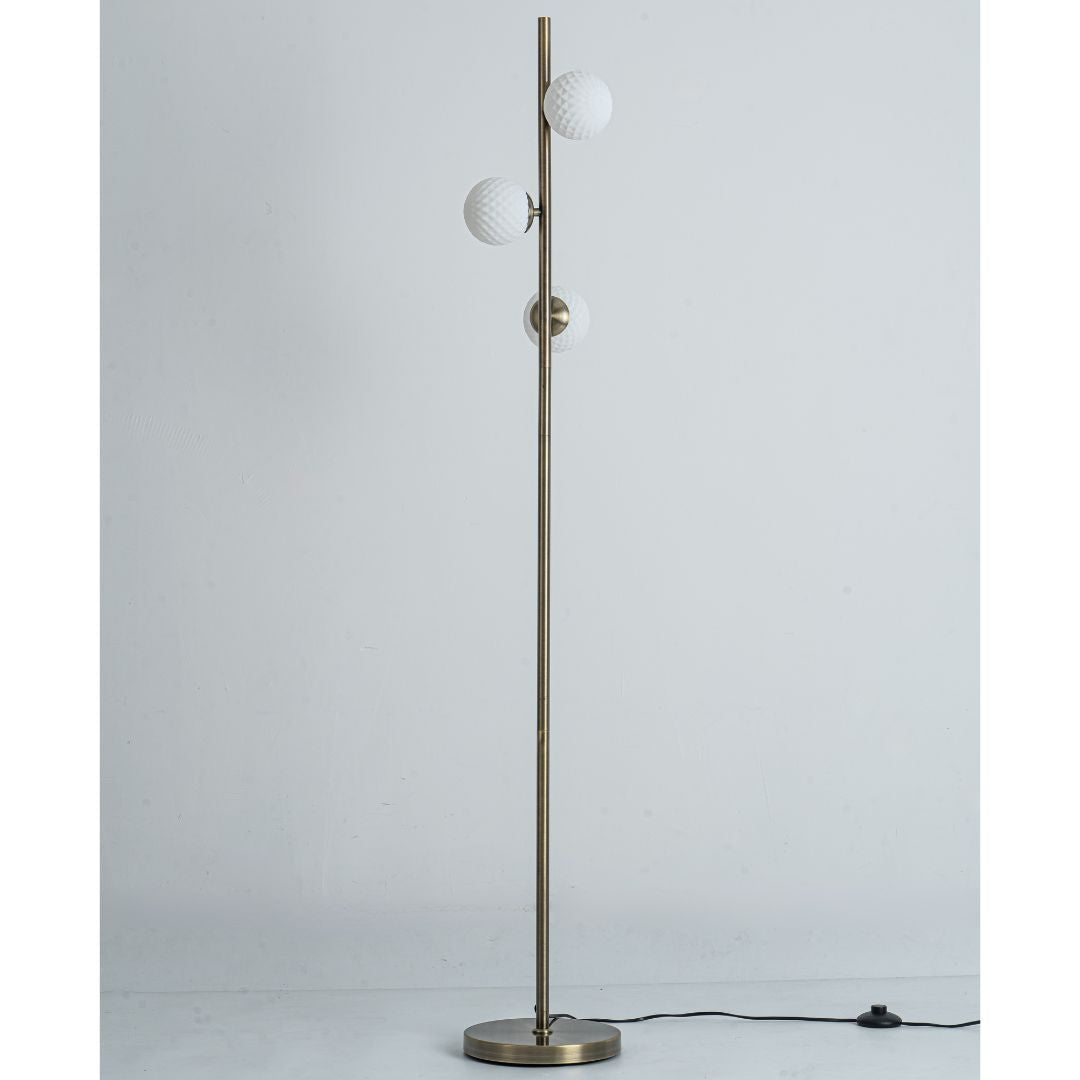 Lior 3-Light Antique Brass Floor Lamp