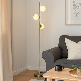 Lior 3-Light Antique Brass Floor Lamp