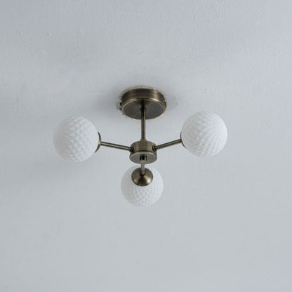 Lior 3-Light Antique Brass Semi-Flush Ceiling Light