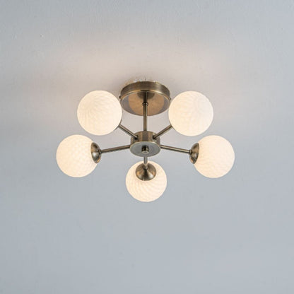 Lior 5-Light Antique Brass Semi-Flush Ceiling Light