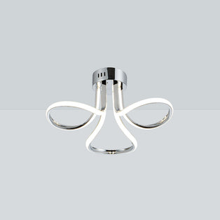 Yara 3 Light Chrome LED Semi Flush Ceiling Light