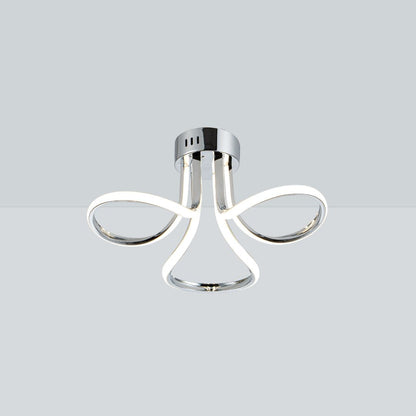 Yara 3 Light Chrome LED Semi Flush Ceiling Light