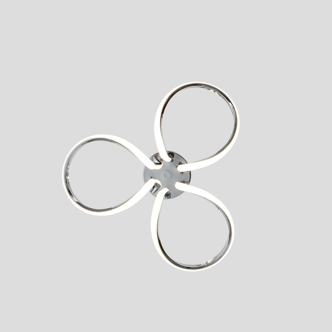 Yara 3 Light Chrome LED Semi Flush Ceiling Light