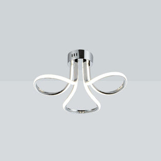 Yara 3 Light Chrome LED Semi Flush Ceiling Light