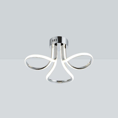 Yara 3 Light Chrome LED Semi Flush Ceiling Light