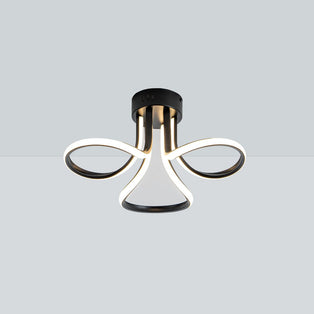 Yara 3 Light Black LED Semi Flush Ceiling Light
