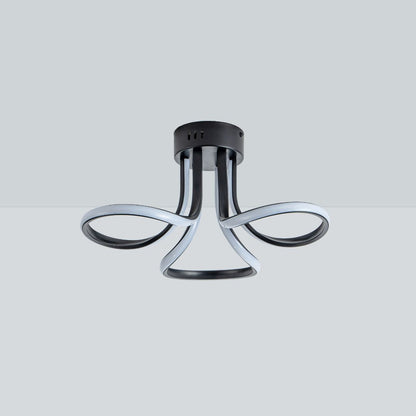 Yara 3 Light Black LED Semi Flush Ceiling Light