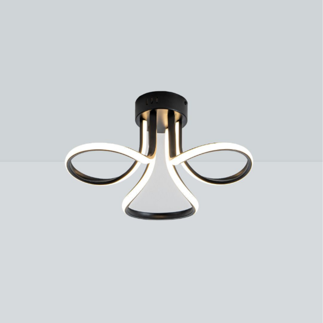 Yara 3 Light Black LED Semi Flush Ceiling Light