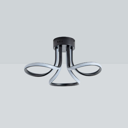 Yara 3 Light Black LED Semi Flush Ceiling Light