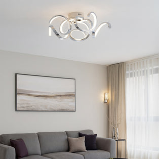 Fiona 5 Light Chrome LED Semi Flush Ceiling Light