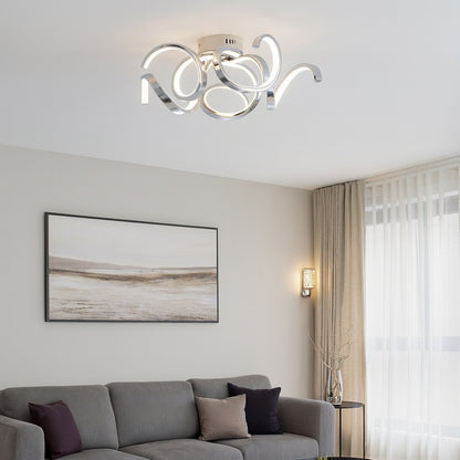 Fiona 5 Light Chrome LED Semi Flush Ceiling Light