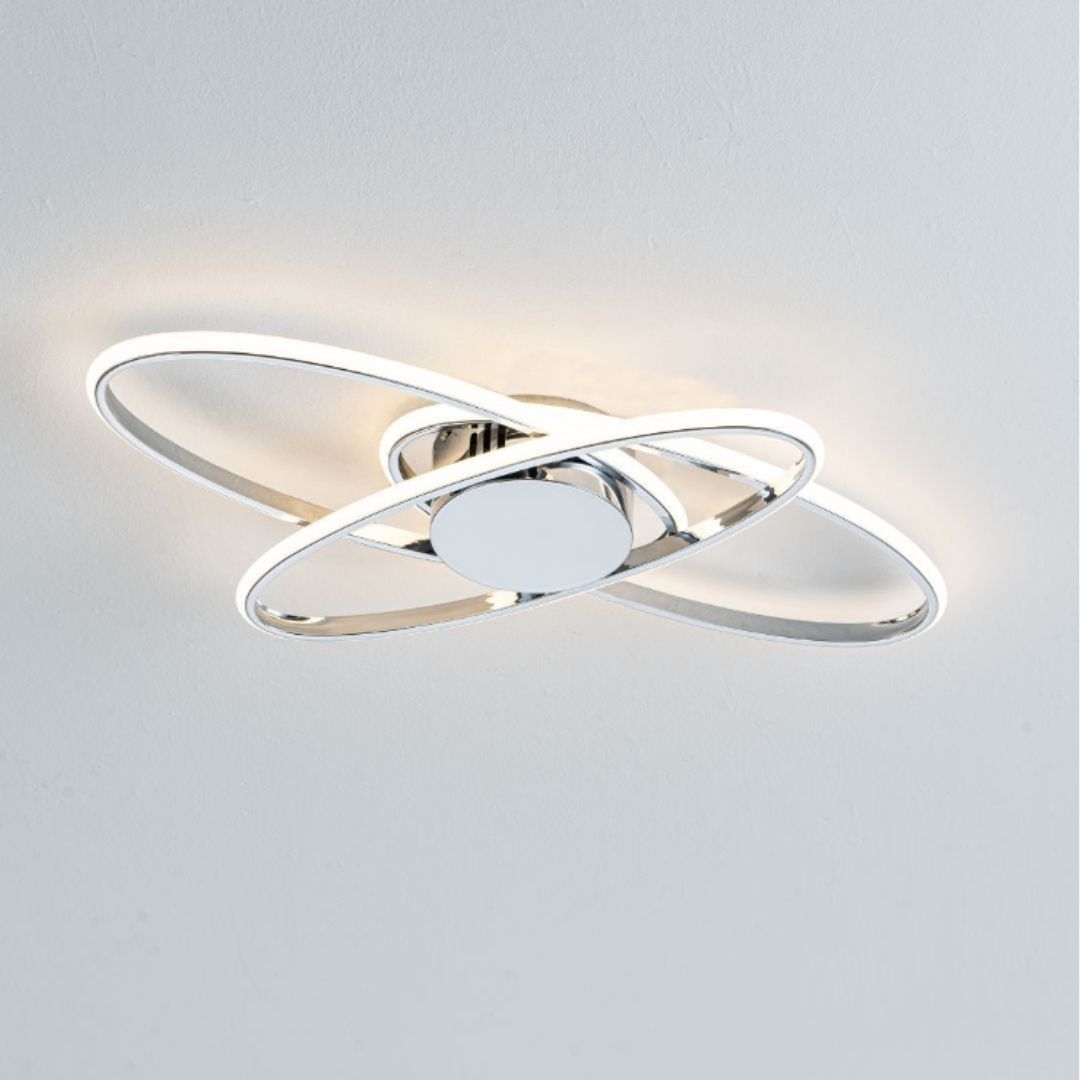 Astra 3 Light Chrome LED Semi Flush Ceiling Light