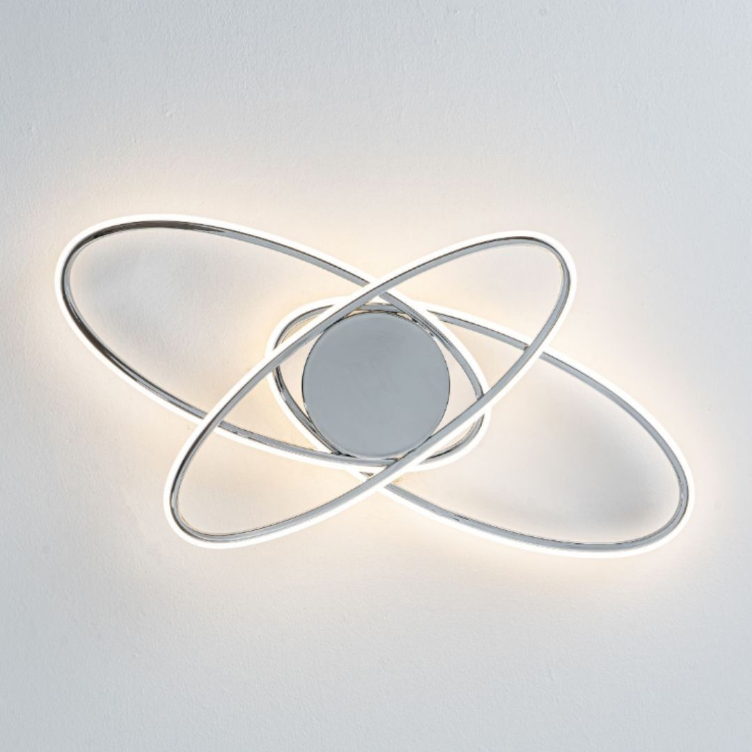 Astra 3 Light Chrome LED Semi Flush Ceiling Light