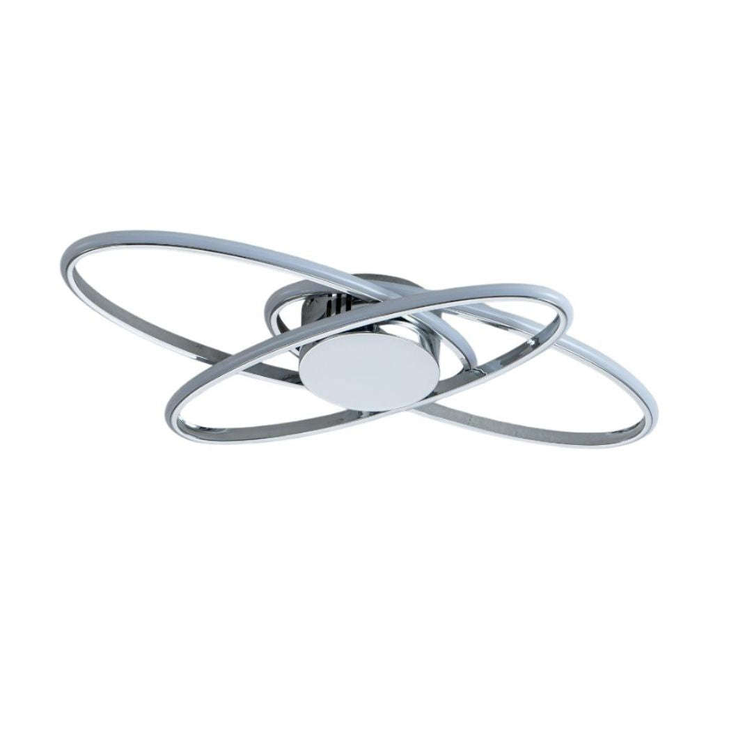 Astra 3 Light Chrome LED Semi Flush Ceiling Light