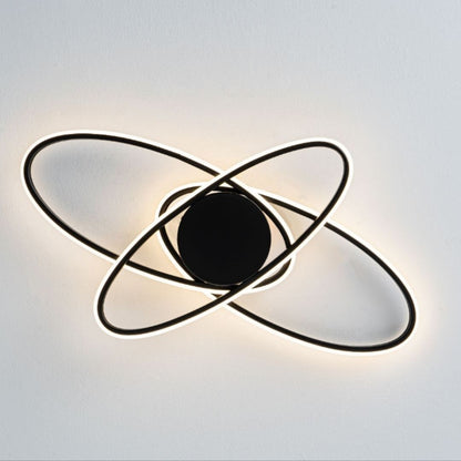Astra 3 Light Black LED Semi Flush Ceiling Light