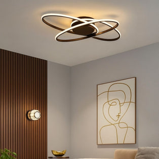 Astra 3 Light Black LED Semi Flush Ceiling Light