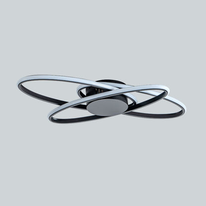 Astra 3 Light Black LED Semi Flush Ceiling Light