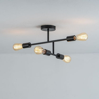 Leni 4-Light Black Semi-Flush Ceiling Light