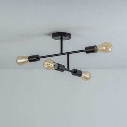 Leni 4-Light Black Semi-Flush Ceiling Light