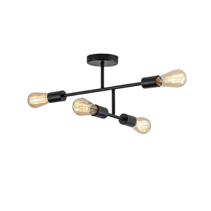Leni 4-Light Black Semi-Flush Ceiling Light
