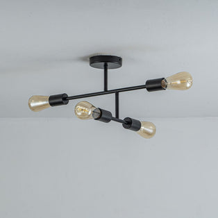 Leni 4-Light Black Semi-Flush Ceiling Light