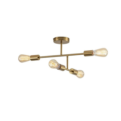 Leni 4-Light Natural Brass Semi-Flush Ceiling Light