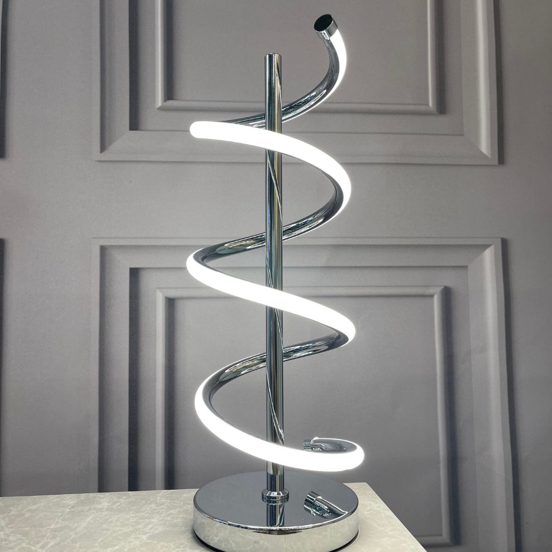 Cosimo LED  Chrome Spiral Table Lamp