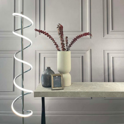 Cosimo Spiral Polished Chrome LED Floor Lamp
