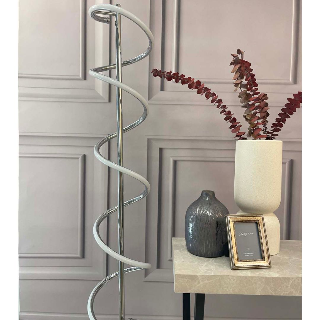 Cosimo Spiral Polished Chrome LED Floor Lamp