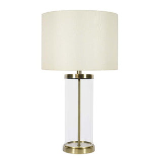Adelia Antique Brass & Glass Table Lamp