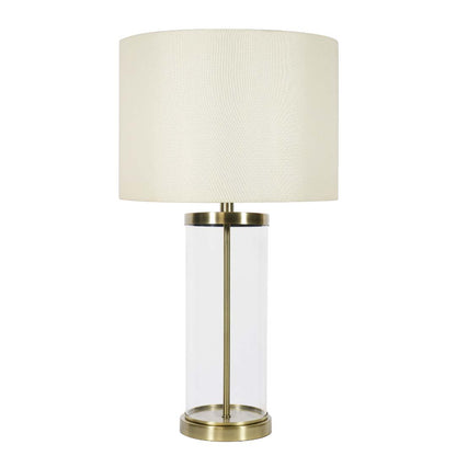Adelia Antique Brass & Glass Table Lamp