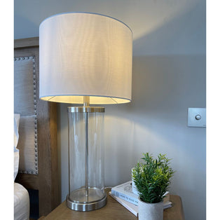 Adelia Satin Chrome Table Lamp